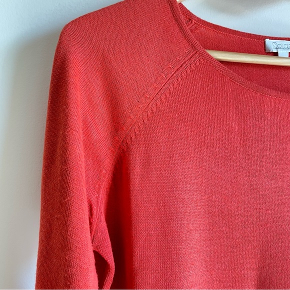 Solar Womens Red Orange Lightweight Knit Blend Sweater Top, Size S - Picture 6 of 15